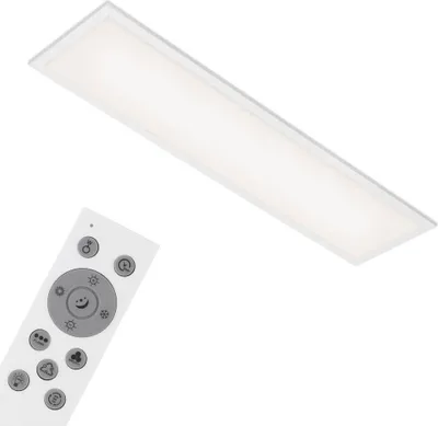 Produktbild von BRILONER Colour LED Panel, Fernbedienung, Dimmbar, RGB bunte Lichtfarben, CCT Farbtemperatursteuerung, weiß, 100 x 25 x 6,6 cm