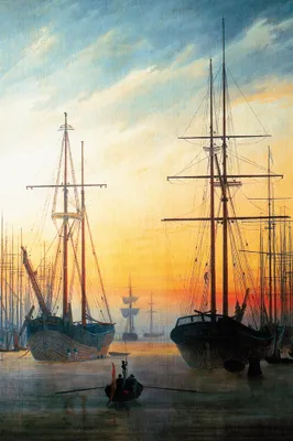 Obrázek produktu pro Caspar David Friedrich Art Print Obraz - Pohled na přístav, 1815-16 (120 x 80 cm)