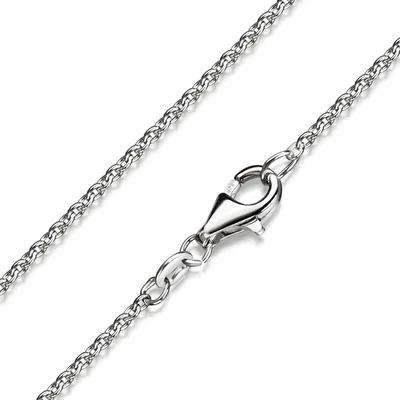 Produktbild von MATERIA Damen Kette 925 Sterling Silber Ankerkette rund  1,1mm rhodinierte Halskette für Frauen in 40 45 50 60 70 cm #K36