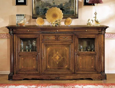 Produktbild von Anrichte Sideboard Kommode Schublade Vitrine Wohnzimmer Holz Buffetschrank Neu