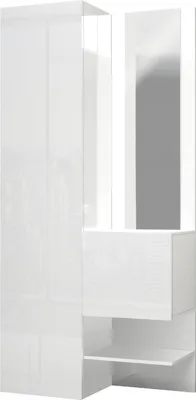 Produktbild von Dmora Flurkommode Vinicio 90x35x190h cm, Weiß mit Spiegel