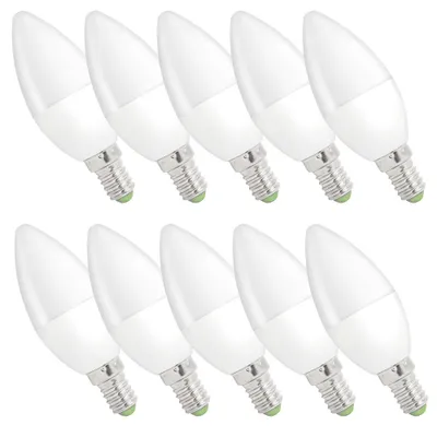 Produktbild von 10 x LED Leuchtmittel Kerze 6W = 45W E14 matt 160° warmweiß 3000K
