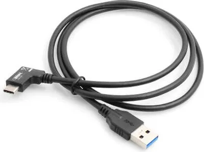Produktbild von System-S USB 3.1 Type C male Winkelstecker 90° gewinkelt zu USB 3.0 Type A Datenkabel Ladekabel 100 cm