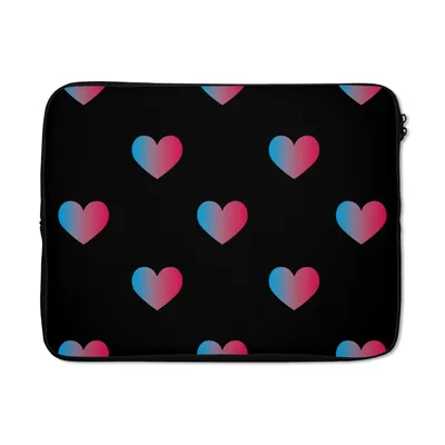Produktbild von MuchoWow® Laptop Hülle 17 Zoll Laptoptasche Liebe - Rosa - Blau - Valentinstag - Zipper - Schutzabdeckung