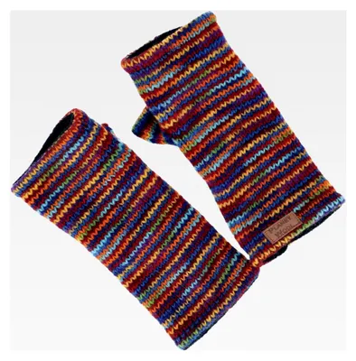 Produktbild von Handstulpen, Handgestrickte Wollstulpen aus Nepal, Armstulpen, Pulswärmer - Regenbogen, Herren/Damen, Synthetisch, 22x10 cm