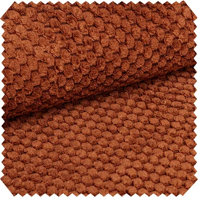 Produktbild von novely® ZEVEN Plüschiger Möbelstoff in Cord-Optik - Ultraweicher Polsterstoff mit Kachelmuster - Extrem Robuster Bezugstoff - Pflegeleichte Meterware 1lfm - Farbe: 18 Terracotta