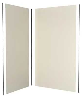 Image de LOT de 2 Panneaux Muraux Aluminium IVOIRE 90+120x210 cm avec Profilés NOIR MAT - WALL'IT