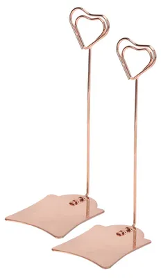 Produktbild von 2 Stück Tischnummernhalter, langlebig, Mehrzweck-Namenskarten-Clips für Hochzeit, Party, Büro, Roségold