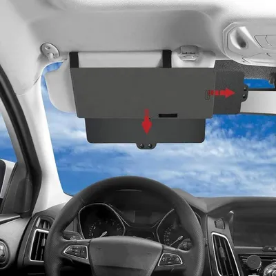 Image de Rallonge de pare-soleil, pare-soleil anti-éblouissant pour voiture, rallonge de pare-soleil réglable avec protection UV, pour le conducteur ou le passager avant (opaque)
