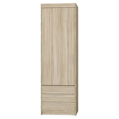 Image de AX LIVING Armoire de chambre Storicos 1P3T chene Sonoma 59,9 cm de large