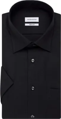 Image de Seidensticker Chemise manches courtes Regular noir uni coton