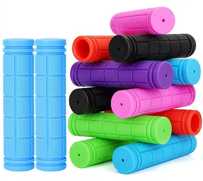 Zdjęcie produktu dla Chwyty do kierownicy rowerowej MTB, ergonomiczne, 22,2 mm, 120 mm, niebieskie, antypoślizgowe, gumowe