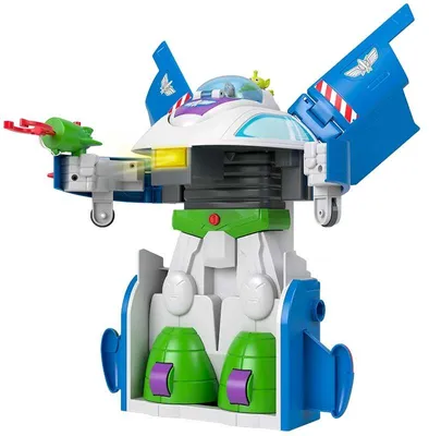 Produktbild von Fisher-Price Imaginext Toy Story verwandelbares Raumschiff von Buzz Lightyear Spielfahrzeug mit Lichteffekten und Sounds, Figuren, 3 Jahr(e), Kunststoff, Mehrfarbig