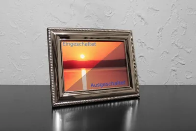 Produktbild von Pictronic Bilderrahmen, LED Hintergrundbeleuchtung, hinterleuchteter Fotorahmen, Wechselrahmen, Fotos: 100 x 150 mm, Farbe: silber