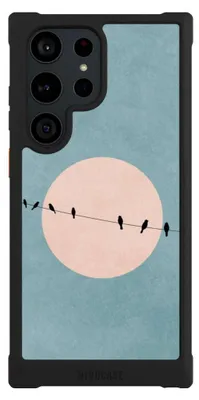 Produktbild von NIVOCASE Hülle für Samsung Galaxy S23 Ultra  Stoßfeste Handyhülle NIVOmax Case Schwarz Mond Vogel türkis