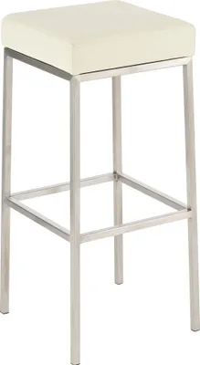 Produktbild von TPFLiving Barhocker Montana E5 Gestell Edelstahl Kunstleder Creme