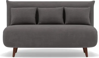 Image de Best Mobilier Lumi - Banquette convertible clic-clac 2 places en velours côtelé , Gris