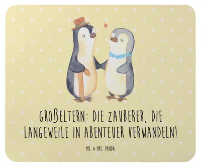 Produktbild von Mr. & Mrs. Panda Mauspad Großeltern Zauberer - Gelb Pastell - Geschenk, Mousepad, Mouse Pad, pc, Liebe, Geschichten, computer, Enkelkinder, Weisheit, Generationen