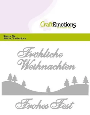 Produktbild von CraftEmotions Stanzschablone - Text Deutsch - Fröhliche Weihnachten