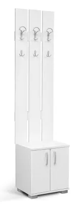 Produktbild von Garderobe Potes 02, Farbe: Weiß - 209 x 50 x 37 cm (H x B x T)