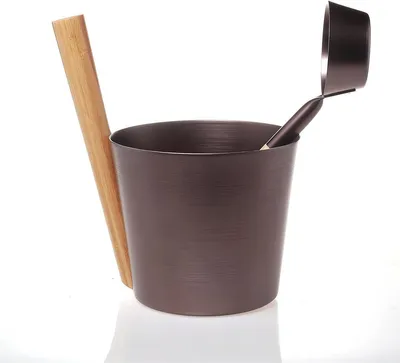 Produktbild von SAUFLEX Set Aluminium Saunakübel mit Schöpfkelle V-B065