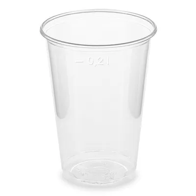 Produktbild von 100x  Trinkbecher klar 200 ml 0,2 l aus Biokunststoff PLA  ø 70mm