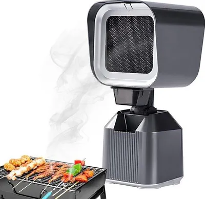 Obrázek produktu pro Přenosná odsávací digestoř se 2 rychlostními stupni, sacím výkonem 3600 ot./min, nastavitelným úhlem a výškou a odnímatelným dvouvrstvým filtrem. Vhodná pro použití doma, v kanceláři, při grilování, na kempování, při pikniku a při dalších příležitostech.