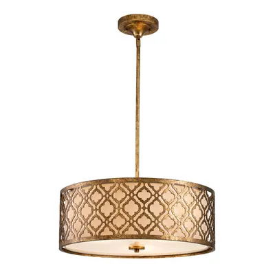 Immagine prodotto di Lampadario Contemporaneo Arabella Acciaio Oro Anticato 3 Luci E27