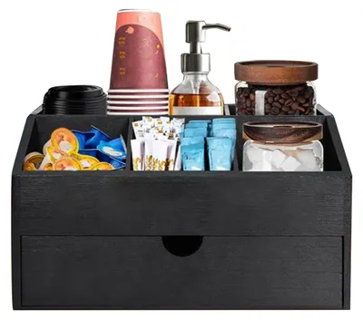 Imagen del producto de Organizador para estación de café con compartimento para bolsitas de té