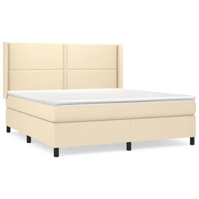 Produktbild von vidaXL Boxspringbett mit Matratze Creme 180x200 cm Stoff