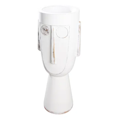 Image de Gilde Übertopf XXL, Gesicht, "Face", Fiberglas, weiß, VE 1, L. 40 cm, B. 45 cm, H. 106 cm 89176 4063387891766