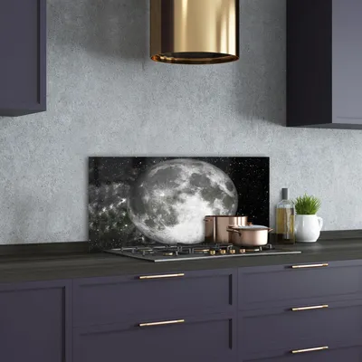 Produktbild von Tulup® Küchenrückwand Spritzschutz aus Glas -100x50 -Spritzschutz auf gehärtetes GlasDeko Weltall & Science-Fiction Mond