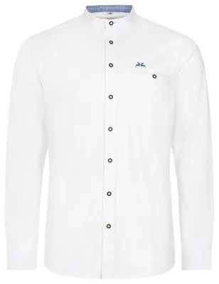 Produktbild von MADDOX Trachtenhemd Uni mit Stehkragen - Hemd-43 | Weiß Blau Größe: 4XL