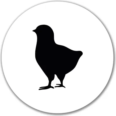 Produktbild von Huuraa Aufkleber Küken Silhouette 10cm rund Sticker Geschenkidee