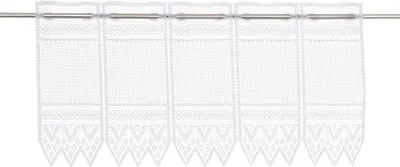 Produktbild von Gardinen Kranzusch Scheibengardine Jacquard grafisch 30x325 cm H/B Weiß Bistrogardine Vorhang Küche 1er Pack