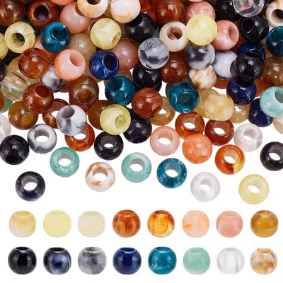 Acryl-Perlen-Set, 342 Teile, 17 Farben, großes Loch, DIY-Schmuck