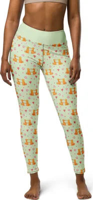 Produktbild von Mr. & Mrs. Panda Leggins Füchse Liebe Größe S - Grün - Geschenk, Fuchs, Freundin, Sporthose, Gym-Leggings, Damen, Sport-Hose, Verlobte, Paar, Leggings, Freund, Fox