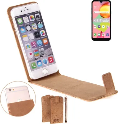 Produktbild von K-S-Trade Handyhülle kompatibel mit LG Electronics Risio 4 Kork Hülle Flipstyle Case Schutzhülle Kork Case Hülle Flip cover Klapphülle Klapp,