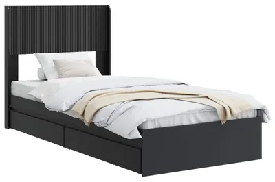 Obrázok produktu pre Posteľový rám s úložným priestorom a čelom Čierna 75 x 190 cm