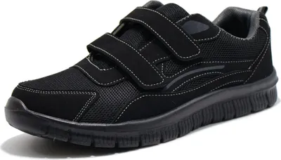 Produktbild von Herren Sneaker Klettverschluss Sportschuhe Stoff Freizeitschuhe Gimi Schwarz Gr.47