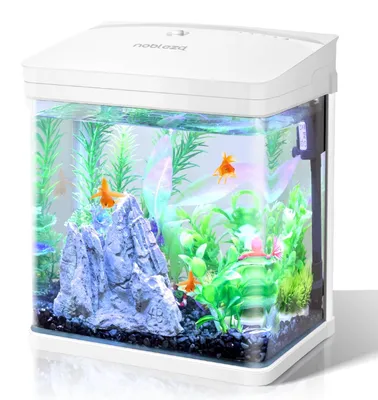 Aquarium mit LED-Beleuchtung und Filtersystem, 7 L, Weiß