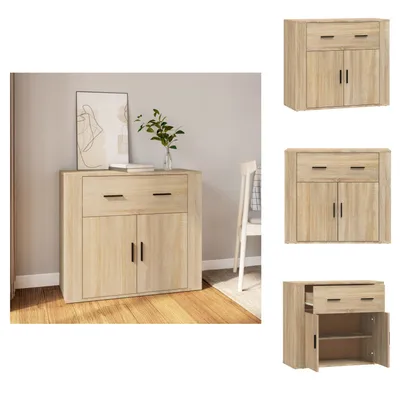 Zdjęcie produktu dla vidaXL Kredens dąb sonoma 80x33x70 cm materiał drewnopochodny - Kredensy