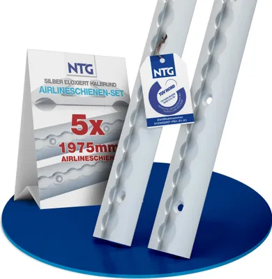 Produktbild von Airlineschiene Zurrschiene 5 x 2 m 2 Meter runde halbrunde Form m. Bohrungen Alu