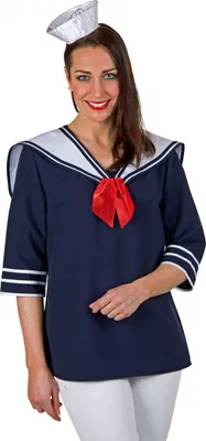 Produktbild von dunkelblaue Matrosenbluse und Kragen, für Damen