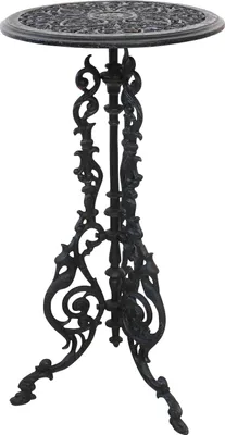 Produktbild von Gartentisch Gusseisen 72cm Tisch Beistelltisch Eisen Antik-Stil schwarz massiv