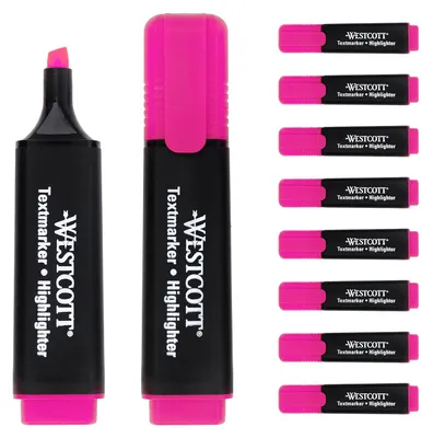Immagine prodotto di Westcott, pennarelli fluorescenti, confezione da 10 pezzi, colore rosa
