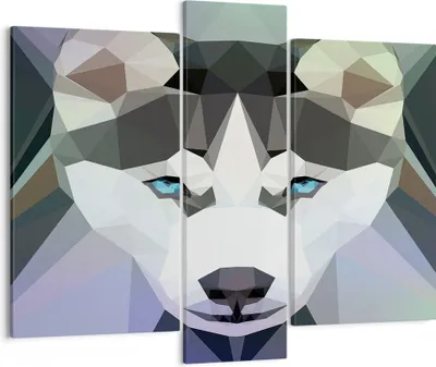 Produktbild von Bild auf Leinwand - Leinwandbild - Hund Husky Portrait - 95x80cm - Wand Bild - Wanddeko - Wandbilder - Leinwanddruck - Bilder - Kunstdruck - Wanddekoration - Leinwand bilder - Wandkunst - CB95x80-3080