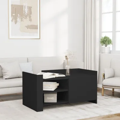 Produktbild von "Rabatt" Couchtisch modern - Wohnzimmertisch - Einfache Montage - Schwarz 100x50x50 cm Holzwerkstoff - Kaffeetisch CC23524