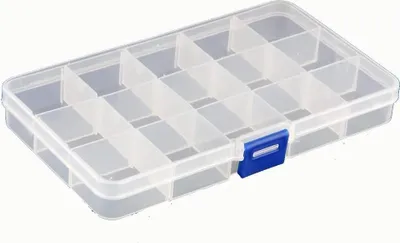 Produktbild von 15 Fächer Plastik Aufbewahrungsbox Plastik Schmuckschatulle Schmuckkästchen
