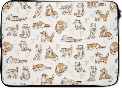 Produktbild von MuchoWow® Laptop Hülle 13 Zoll Katze - Muster - Tiere Laptoptasche - Laptophülle - Sleeve - Rundumschutz
